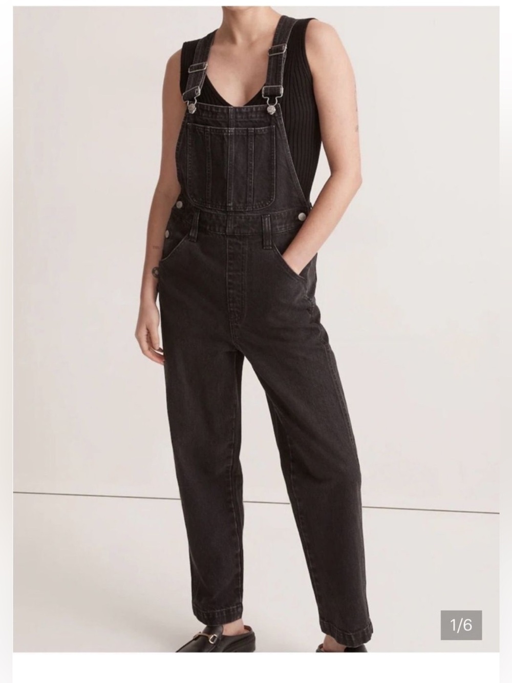 Madewell Straight Leg Overalls - Black